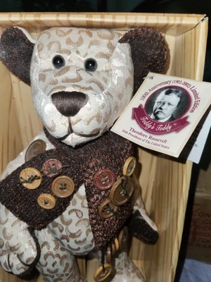 Oso de peluche Theodore Roosevelt 100 aniversario (1902-2002) edición limitada nuevo Foto 1 de 4
