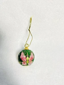 Cloisonne Weihnachtsschmuck Mini Kugel 1,25" groß mit Schmetterlingen - Bild 1 von 6