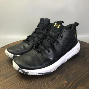 Zapatos de baloncesto Under Armour para hombre talla 14 negros dorados blancos parte superior media 3023949-003 - Imagen 1 de 10