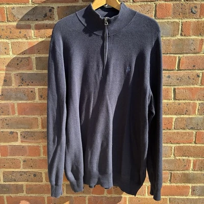 Polo Ralph Lauren 1/4 Zip XLT Navy Blue Cotton Pullover Sweater - Image 1 of 4