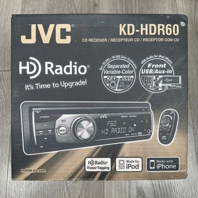NUEVO JVC KD-HDR60 Reproductor de CD estéreo para automóvil USB Receptor en tablero con control remoto completo Foto 1 de 4