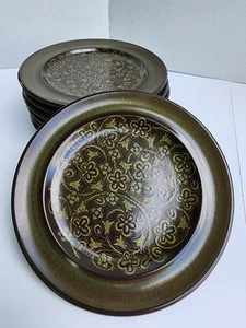 Vintage Franciscan Madeira 8.5" Salad Plates Green Brown Floral Set of 8 MCM - Picture 1 of 4