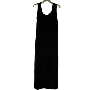 ONXY Nite Black Velvet Maxi Dress Scoop Neck Sleeveless Side Slit - Picture 1 of 9