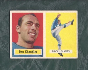 Tarjeta de fútbol americano 1957 Topps #23 Don Chandler New York Giants EX+ NOVATO - Imagen 1 de 2