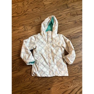 Columbia Winter White Plaid Girls Small 3 in 1 Convertible Jacket EUC - Picture 1 of 6