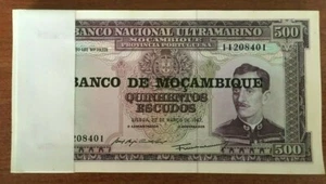MOZAMBIQUE 500 ESCUDOS P-118 1976 x 100 Pcs Lot Full BUNDLE SHIP UNC BANK NOTE - Picture 1 of 4