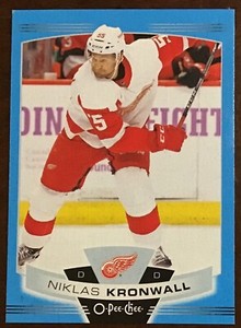 2019-20 NIKLAS KRONWALL O-PEE-CHEE OPC BLUE PARALLEL SP #466 RED WINGS
