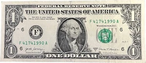$1 One Dollar Bill 41741990 birthday anniversary April 17, 1990 - Picture 1 of 4
