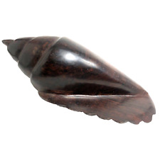 Wood Conch Shell VTG Hand Carved Ironwood Sea Shell Seashell Nautical Décor 9"
