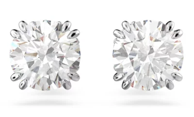 Pendientes Swarovski Constella corte redondo, blanco, chapado en rodio - 5636712 Foto 1 de 3