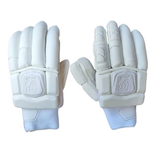 Blitz Pro White Cricket Batting Gloves Sausage Finger Leather MensSmall/Standard - Picture 1 of 6