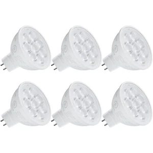 6-Pack 6.5W MR16 LED Bulb, 12V, GU5.3 Base Spotlight Lamp Bulb, 3000K Warm White - Picture 1 of 7