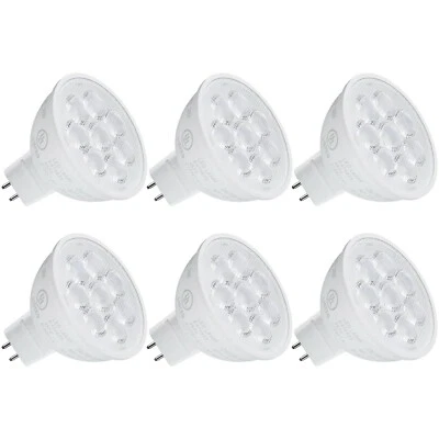 6-Pack 6.5W MR16 LED Bulb, 12V, GU5.3 Base Spotlight Lamp Bulb, 3000K Warm White - Image 1 of 4