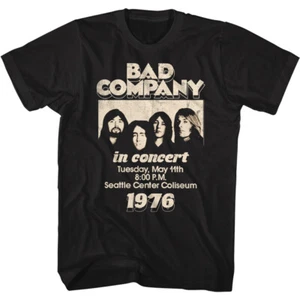 Bad Company In Concert Seattle 1976 Men's T Shirt Official Band Merch - Picture 1 of 5