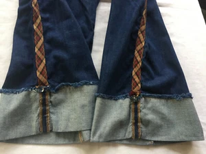 Ottod’ame - Jeans Denim - Woman - Bell Bottom Designer Italy Trousers Wide Leg - Picture 1 of 10