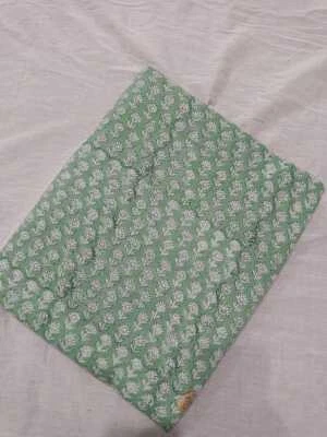 2.5 Yard Hand Block Print Handmade Cotton Indian Natural Sanganeri Print Fabric - Image 1 of 4