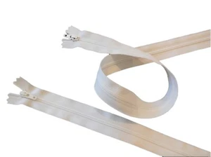 Off white YKK zip closed end nylon zipper for bridal evening dress 50cm or 25cm - Picture 1 of 7