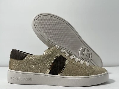 Nuevo Michael Kors Irving Rayas Con Cordones Dorado Brillo Blanco Talla 6 EE. UU. NUEVO EN CAJA Foto 1 de 4