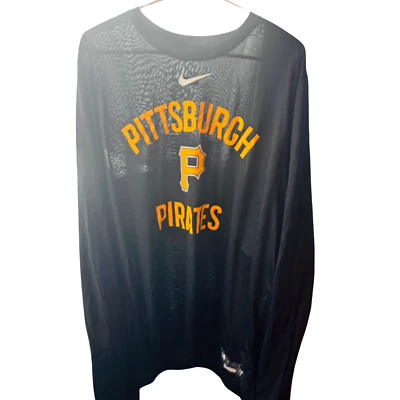Pittsburgh Pirates Nike ThermaFit Crewneck Sweater MLB Black XL Preowned - Image 1 of 4