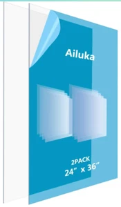 24x36 Inch Plexiglass Panels/Plastic Sheet 4 Pack, 0.03" Thick Shatterproof - Picture 1 of 8