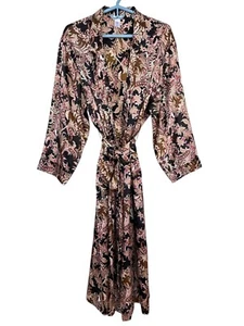 Vanity Fair Stunning Long Rich Floral and paisley Robe LARGE silky polyester - Picture 1 of 6