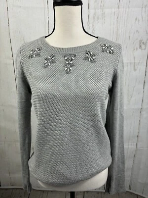 Suéter The Limited Gris Mezcla Lana Viscosa Embellecido Talla M Foto 1 de 4