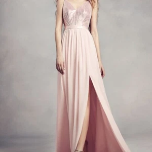 NWT White by Vera Wang Sequin Bodice with Chiffon Skirt Bridesmaid Dress 18 - Picture 1 of 9