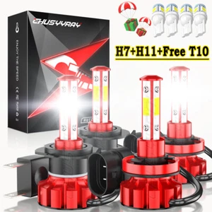 For Hyundai Santa Fe 2013-2016 4X 6000K White LED High Low Beam Headlight Bulbs - Picture 1 of 20