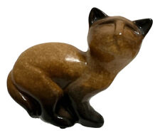 Vintage Pottery Craft USA Figurine Kitty Cat Stoneware MCM Brown