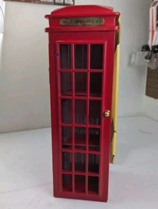 Red London UK Telephone Booth 3 Tier Media Storage Cabinet CD Entertainment - Picture 1 of 15