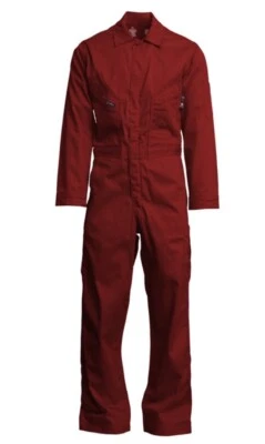 Red Lapco Fire Resistant Coveralls 7oz ATPV 8.7 cal/cm2 HRC CAT 2