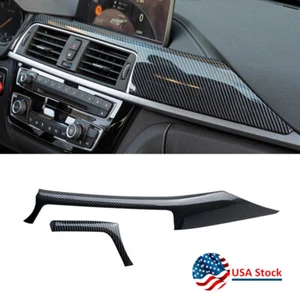 2Pcs Center Dash Panel Trim For BMW 3 Series F30 F31 2012-2018 Carbon Fiber Look - Picture 1 of 6