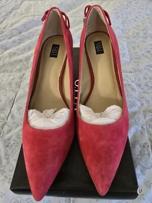 GILI Red Suede Shoes Heels with Tassels NIB 8M Gorgeous  - Image 1 of 4