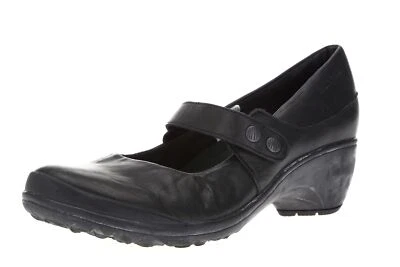 MERRELL M black leather casual mary janes shoes sz. US 7.5 UK 5 EU 38 MSRP $110 - Image 1 of 4