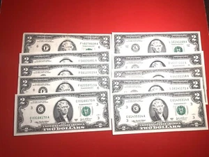 1976-2003 USA $2 TWO DOLLAR 10 A03 - Picture 1 of 5