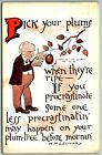 Hh Leonard Quote Pick Your Plums When They're Ripe Comic Db 1908 Postcard H5