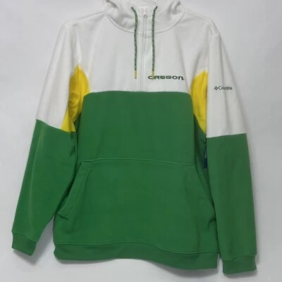 Moletom com capuz Columbia masculino tamanho grande Oregon Ducks Football College 1/2 zíper jogo de lã - Imagem 1 de 4