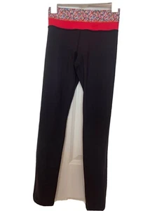 Lululemon Wendehose gerade Beine schwarz pink Bund Yoga Größe 2 - Bild 1 von 9