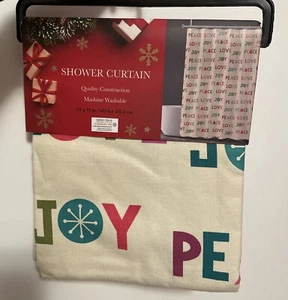 OEKO-TEX Peace And Love Joy Shower Curtain - Brand New & Luxurious - Picture 1 of 8