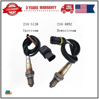 2PCS Up+Down O2 Oxygen Sensor For BMW 323I 2.5L 2006-2011 128I 3.0L 2008-2013 - Image 1 of 4