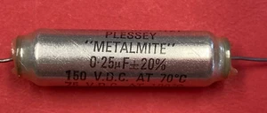 0,25uF 150 VDC Vintage Plessey "Metalmite" Pack von 2 - Bild 1 von 4