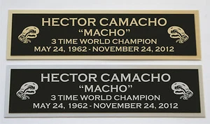 Hector Camacho Typenschild für signierte Boxhandschuhe Koffer Foto - Bild 1 von 2