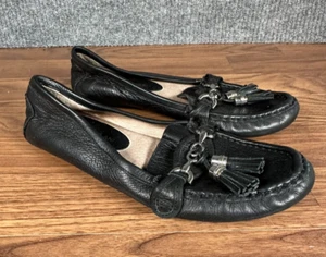 Antonio Melani Black Abbot Driver Moccasins Loafer Womens 6.5M Black Tasseled - Picture 1 of 9