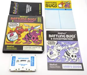 BATTLING BUGS / CONCENTRACTION (Atari 400/800/XL/XE) (Box, Cassette, Manual) - Picture 1 of 19