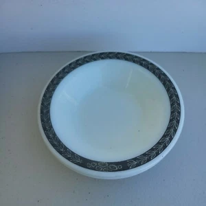 Vtg Pyrex Double Tough Grey Laurel 6" Berry Bowls Restaurantware Set Of 2 - Picture 1 of 12