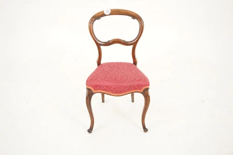 Ant. Vic. Carved Rosewood Bedroom Chair, Upholstered Seat, Scotland 1870, H130 Cover