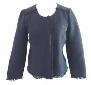 Blazer Lucky Brand giacca sfilacciata donna taglia S small blu girocollo maniche lunghe - Foto 1 di 9