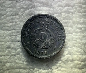 1852 Nueva Granada Columbia 2 Reales Bogota Silver Coin - Picture 1 of 2