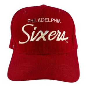 VTG 90’s Philadelphia 76ers Sports Specialties Wool Script Sixers Snapback Hat - Picture 1 of 13