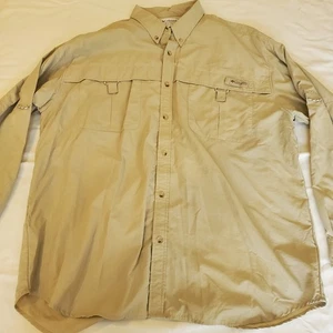 Camicia Columbia PFG XL Tan Beige Manica Lunga Performance Pesca Pesce Ventilato - Foto 1 di 8